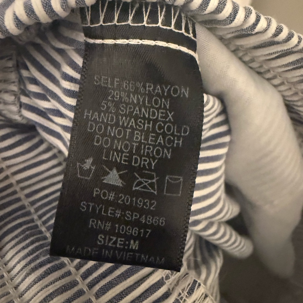 Striped Blue & White Pants - Picture 5 of 7